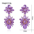 Purple Flower Three Designs Metal Dangle Earrings Dangle Jewelry view 2