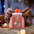 Gold Christmas Tree Stocking Enamel Lobster Clasp Keychain view 3