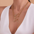 Stainless Steel Safety Pin Zircon Necklace Star Heart Charm view 1