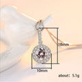 Silver Tone Round Crystal Halo Disc Pendant Necklace view 5