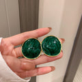 Ten Style Green Geometric Resin Statement Earrings view 12