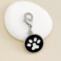 Enamel Corgi Dog Paw Print Silver-Tone Charm Keychain view 3
