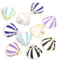 Striped Enamel Seashell Charms in Five Colors and Two Metal Tones view 5