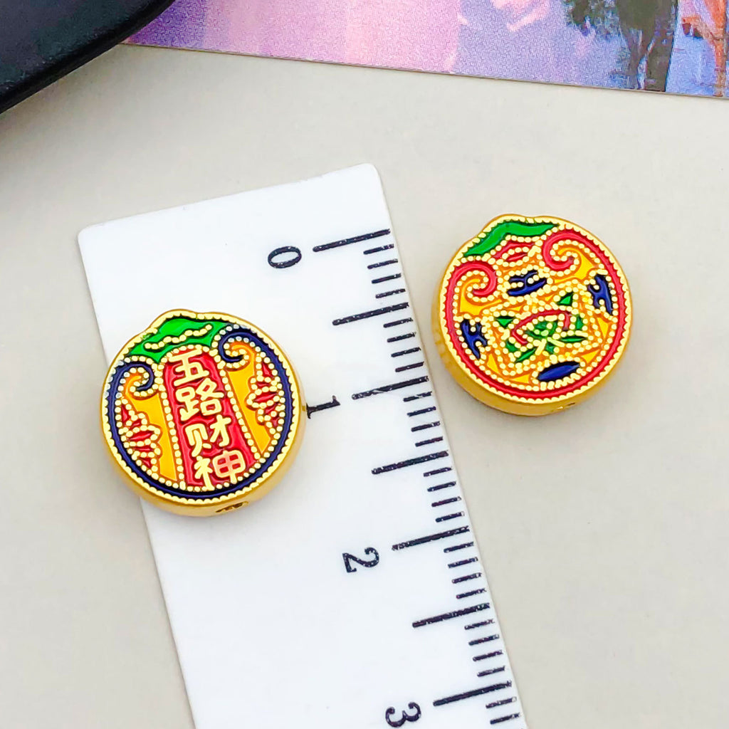 Matte Gold Zinc Alloy Five Gods of Wealth charm pendant for DIY bracelet jewelry making