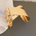 Wide Multi Band Open Metal Cuff In Gold Tone Or Silver Tone view 8