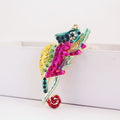 Rhinestone Chameleon Alloy Keychain, Four Color Options view 8