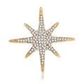 Eight Point Crystal Starburst Brooch in Silver or Gold view 1
