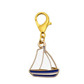 Nautical Enamel Charm Set Anchor Lifebuoy Sailboat Lighthouse view 8