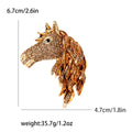 Crystal Horse Head Brooch in Three Mane Colors Lapel Pin view 8