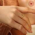 Open Twist Rope Rings With Green Or Clear Baguette Stones view 3