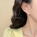 Gold Tone Clear Square Solitaire Mini Stud Earrings For Women view 2