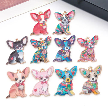 Colorful Chihuahua Metal Charms with 17 Listed Options