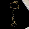 Star and Moon Charm Hand Chain Bracelet with Finger Loop view 6