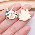 Enamel Zinc Alloy Christmas Tree Santa Reindeer Charm Pendant for Bracelets and Necklaces