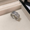Multi-Row Scalloped Crystal Open Adjustable Rings Pair view 4