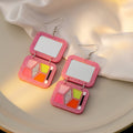 Glitter Eyeshadow Palette Mirror Drop Earrings Two Colors view 4