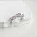 Silver Planet Pink CZ Star Charm Stud Earrings Pair view 4