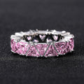 Triangle-Cut Full Eternity Band In Clear, Blue, And Pink view 4