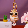 Jeweled Heart Owl Keychains in Pink Blue and White Color Options view 8