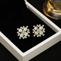 Red and Clear Snowflake Crystal Look Small Stud Earrings view 2