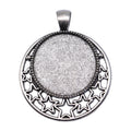 Star And Moon Round Cabochon Pendant Trays in Two Finishes view 3