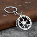 Wheel Rim Metal Keychains in Four Polished Finishes view 2