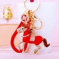 Jeweled Galloping Horse Keychains in Five Colors with Braided Loop Options view 7