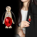 Red White Penguin Crystal Enamel Two Designs Metal Brooch Pin view 4
