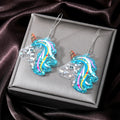 Silver Tone Glitter Unicorn Acrylic Long Hook Earrings in Three Designs view 4