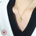 Figure In Hat Irregular Pendant Necklace Bead Station Chain view 3