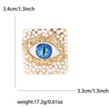 Square Pearl Border Eye Brooch in Four Iris Colors view 6