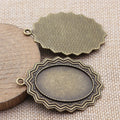 Layered Oval 25 x 35 mm Pendant Settings in Two Finishes view 2