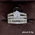 Round Solitaire Multi-Band Ring Set In Three Metal Finishes view 5