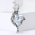 Crystal Antlered Deer Brooch in Dusty Pink or Pale Blue view 2