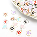Enamel Paw Print Charms in Six Colors and Two Metal Tones view 1