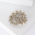 Round Multicolor Rhinestone and Faux Pearl Brooch Decorative Lapel Pin view 4