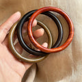 Wood Grain Round Bangle Bracelets Dark Coffee Black Brown view 2