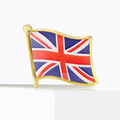 United Kingdom Flag Enamel Lapel Pin Brooch angled front view