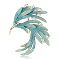 Sweeping Wing Bird Brooch in Blue or Yellow Green Enamel view 1