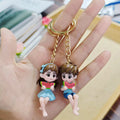 Sitting Couple Watermelon Resin Keychains Four Styles view 3