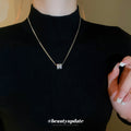 Silver Multi Strand Snake Chain Crystal Barrel Necklace view 3