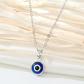 Colorful Round Evil Eye Pendant Necklaces in Ten Gold and Silver Tone Designs view 8