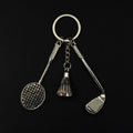Silver Alloy Golf Club Badminton Racket Keychains 3 Styles view 6