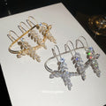 Silver Gold Crystal Leaf Multi Finger Ring Wheat Branches view 2