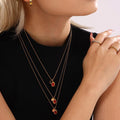 Gold Ball Chain Teardrop Zircon Pendant Necklace Color Combos view 3