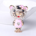 Crystal Leopard Cub Brooch With Heart Shirt in Four Colors view 6