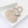 Crystal Handbag Brooch with Bow and Blue Accent Decorative Clothing Pin view 3