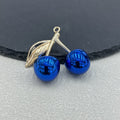 Metallic Cherry Charm Pendant Gold Tone Stem Six Colors view 6