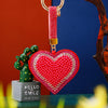 Fuchsia Leather-Heart