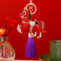 Red Money Horse Keychains with Six Color Tassel Options view 2